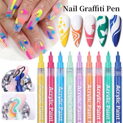 10 Styles Nail Art Graffiti Pen Quick Dry Waterproof Nail Polish Painting Pen