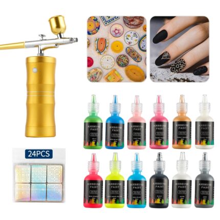 12 Colors DIY Salon Airbrush Nail Art Inks Set Nail Polish