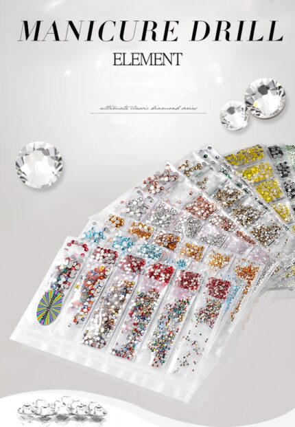 1 Pack Mix 6 Sizes - Set Rhinestone Crystal Glitter Gems For Nails