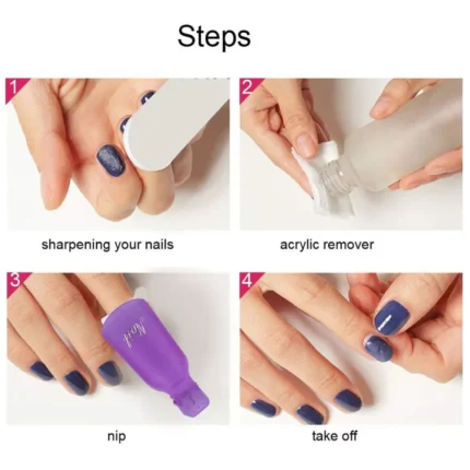 10pcs Nail Art Soak Off Cap Clips - Nail Polish Remover Wraps